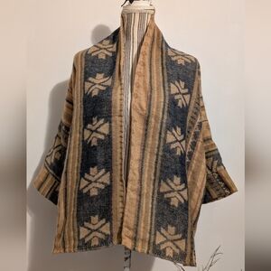 Rhea Tan and Blue Patterned Jacket Women's Small/Medium New With Tags